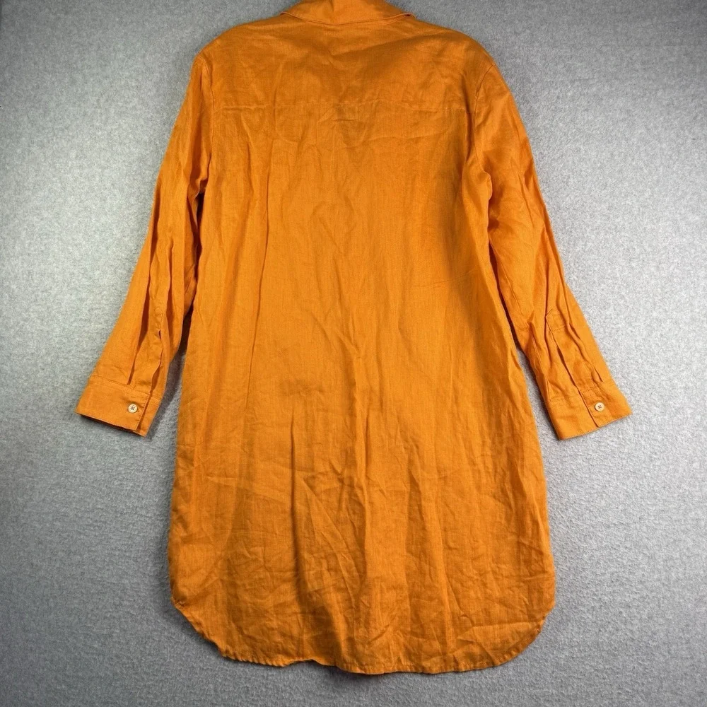 Hiho Tortola Linen Shirt Dress Womens Medium Button Up Boho Beachy Vacation READ - Picture 13 of 14